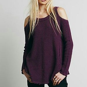 💜Free People Cold Shoulder Sweater - M